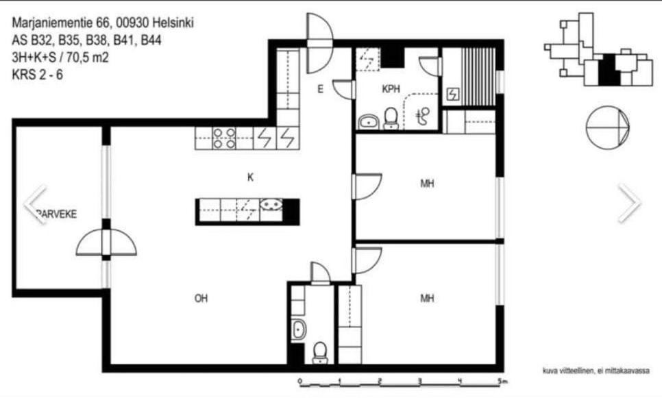 Tammisalo Apartment | Huoneisto 3H+K+S/70.5m2 Helsinki