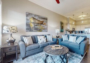 Elegant condo with 2 community pools, hot tub, & beach access across the road