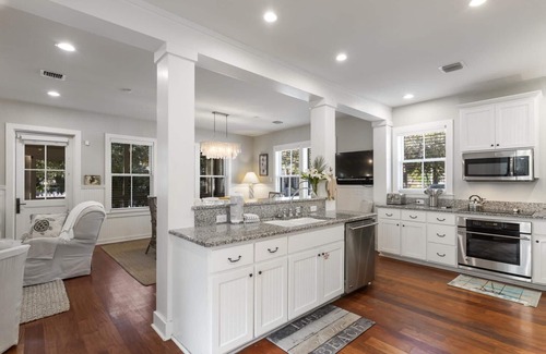 WaterSound Beach House | Book Now for Fall Visits! 4 Seater Golf Cart. Grill. Private Heated Pool with Poolside Fire Pit!