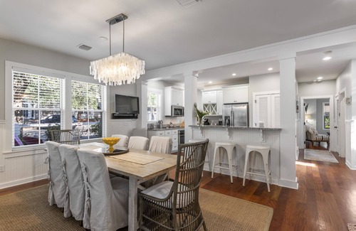 WaterSound Beach House | Book Now for Fall Visits! 4 Seater Golf Cart. Grill. Private Heated Pool with Poolside Fire Pit!