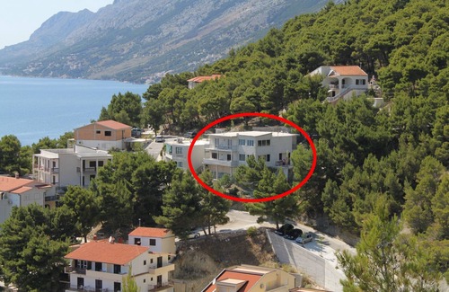 Brela Apartment | Studio flat with balcony and sea view Brela, Makarska (AS-6895-b)