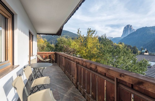 Ortisei Apartment | Apartment 'Cesa Sassela Tirol' with Mountain View, Sauna, Pool, Garden, Balcony & Wi-Fi