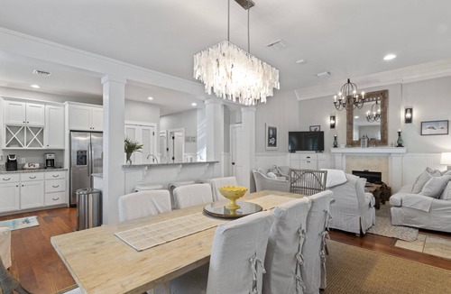 WaterSound Beach House | Book Now for Fall Visits! 4 Seater Golf Cart. Grill. Private Heated Pool with Poolside Fire Pit!
