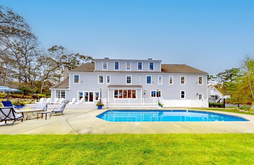 West Barnstable House | Sprawling dog-friendly lake estate with pool, patio, fire pit, games, & views