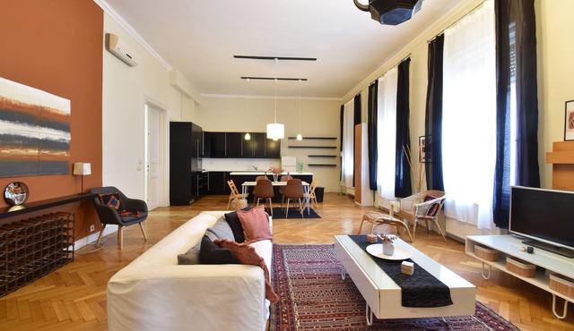 Spacious 2-bedroom apartment with AC in Budapest