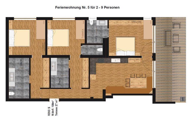Vorderlanersbach Apartment | 108 m² Apartment ∙ 3 bedrooms ∙ 10 guests