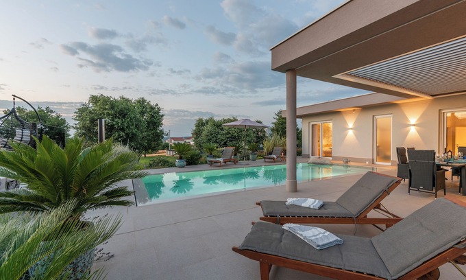 Stranici kod Nove Vasi Villa | Modern villa Serena with pool,beautiful garden,quiet location,panoramic sea view