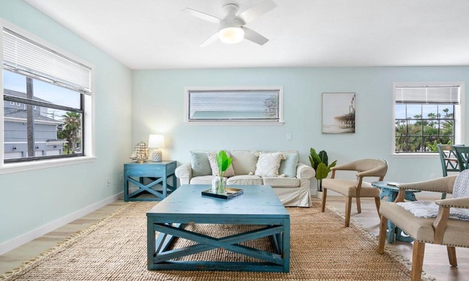 St. Augustine Beach Apartment | Palm Tree Suite 1 Block To Waves and Sand Prime St Aug Beach