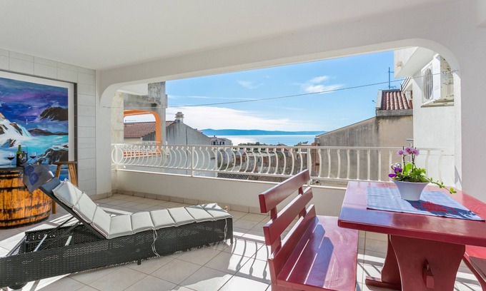 Tucepi Apartment | Two bedroom apartment with terrace and sea view Tučepi, Makarska (A-22384-b)
